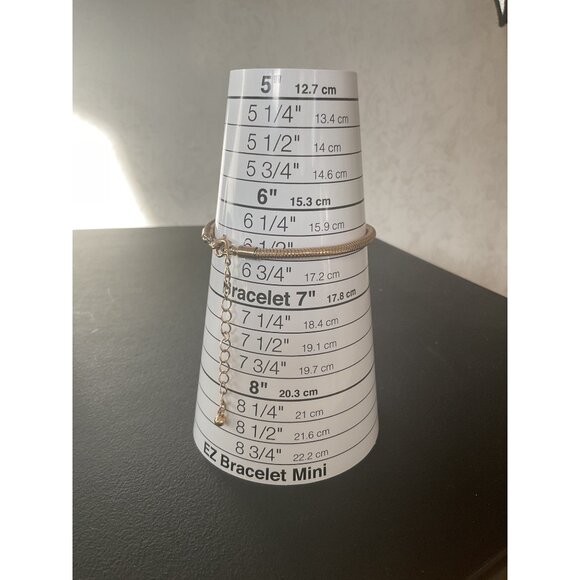 Gold-Tone Snake Chain Bracelet With Adjustable Length & Lobster Clasp - Picture 2 of 3